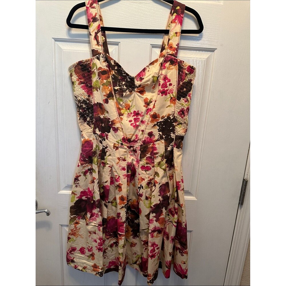 Peruvian Connection 100% Cotton Floral Fit-and-Flare Sundress Size 10
